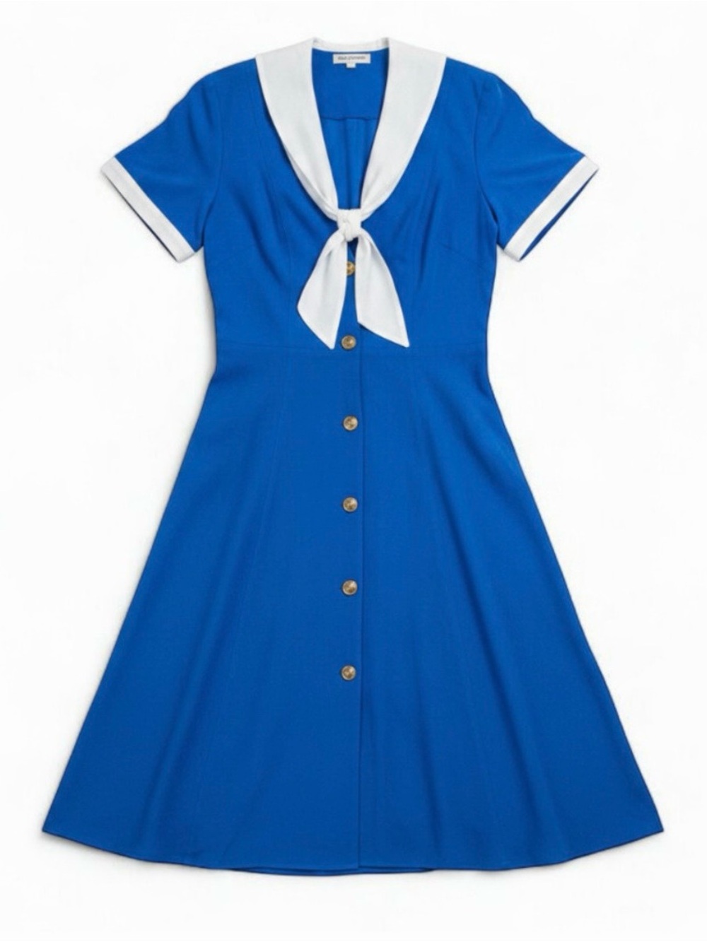Piccalino Vintage Blue Sailor Nautical Dress Womens 12 Large